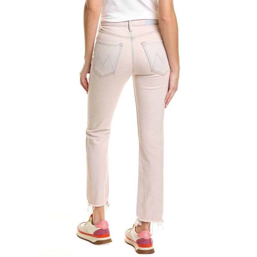 Mother Womens  The Tomcat Dunked In Trouble Ankle Jean, Pink - Picture 2 of 3